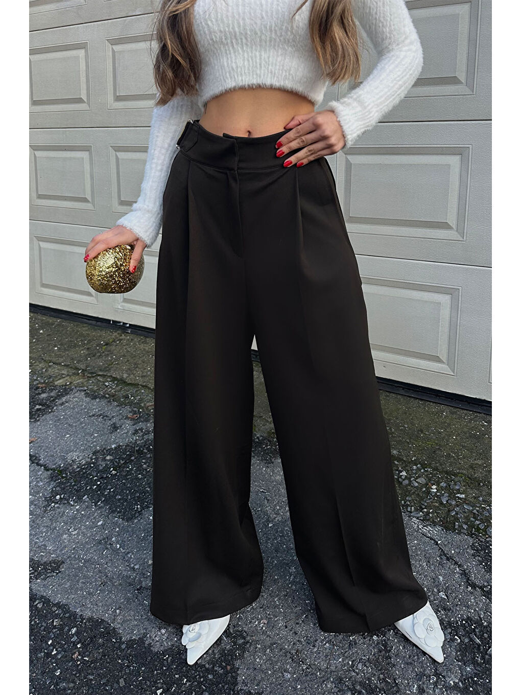 Kahverengi Kemerli Bol Paça Palazzo Pantolon 5KXK5-49075-18-4