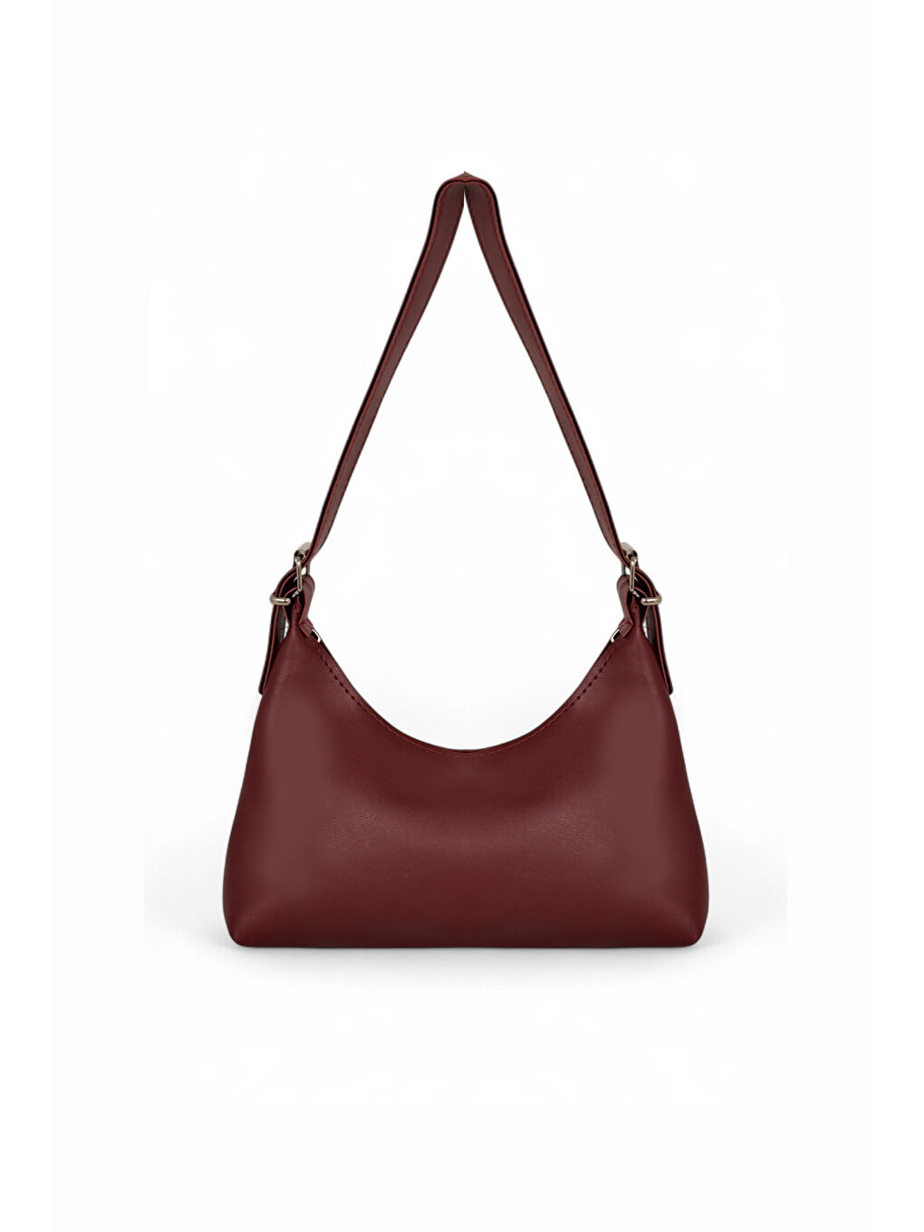 Kadın Bordo Suni Deri Baget El ve Omuz Çantası-2