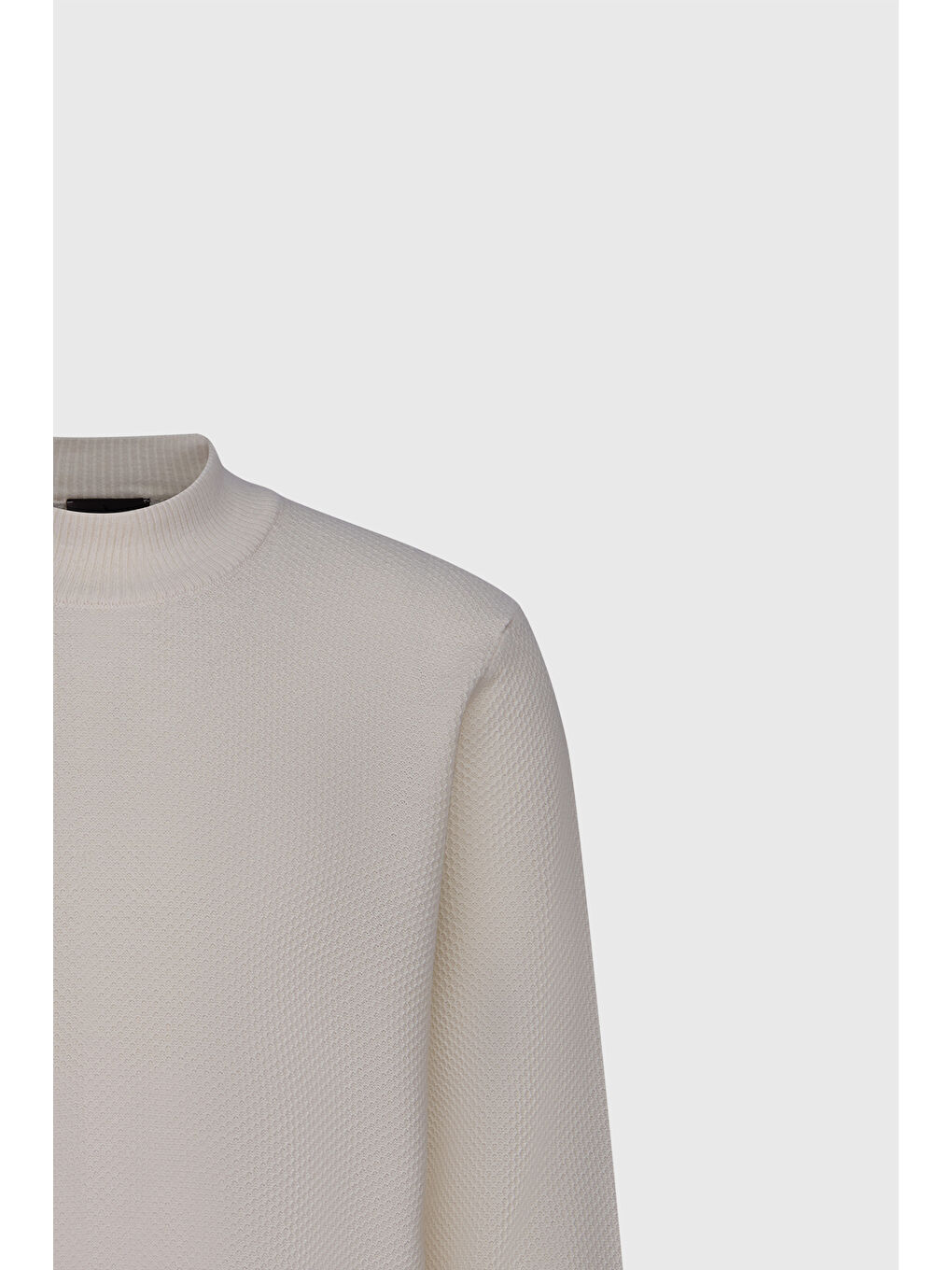 Erkek Ekru Sıcak Tutan Standart Fit Normal Kesim Yarım Balıkçı Yaka Yünlü Triko Kazak-7