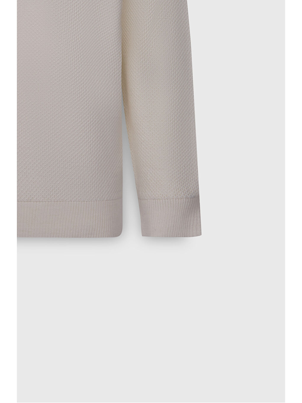 Erkek Ekru Sıcak Tutan Standart Fit Normal Kesim Yarım Balıkçı Yaka Yünlü Triko Kazak-8