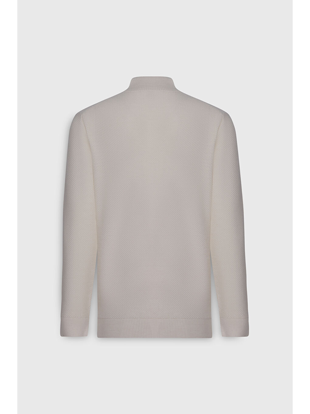 Erkek Ekru Sıcak Tutan Standart Fit Normal Kesim Yarım Balıkçı Yaka Yünlü Triko Kazak-9