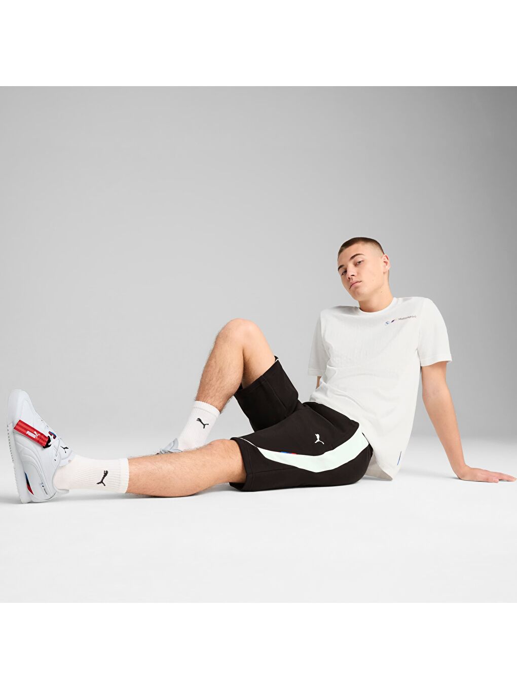 Siyah BMW M Motorsport Erkek Şort-1