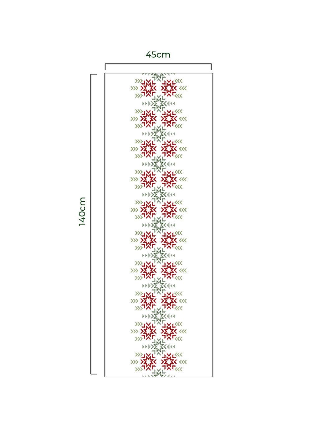 Etnika Etnik Yıldız Çiçeği Desenli Runner - Yeşil / Kırmızı-1