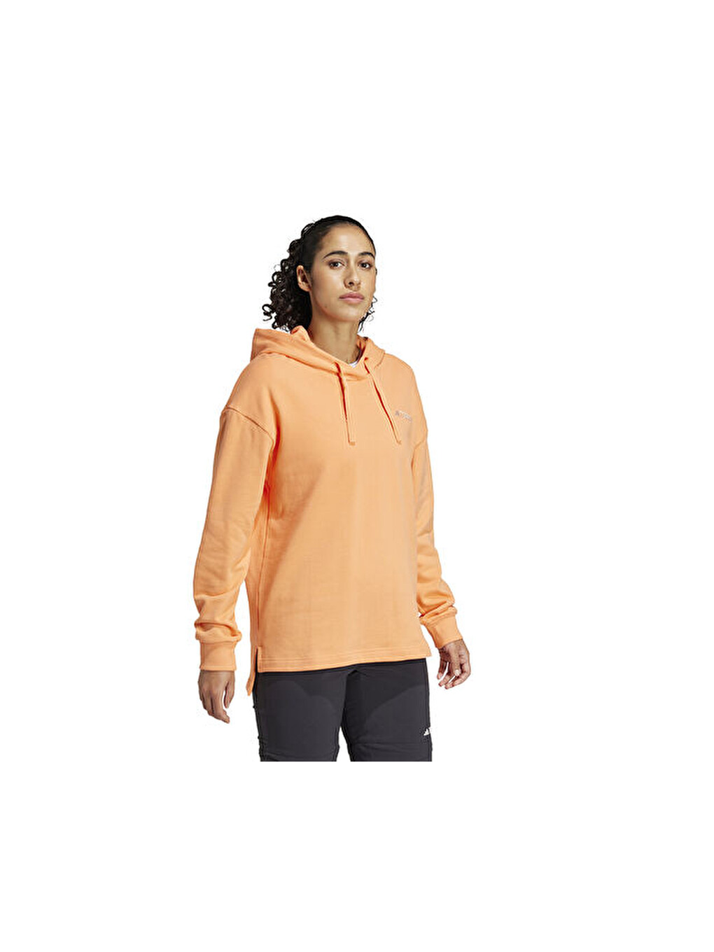 W Tx Logo Hoody Kadın Outdoor Sweatshirts Is7227 Turuncu-2