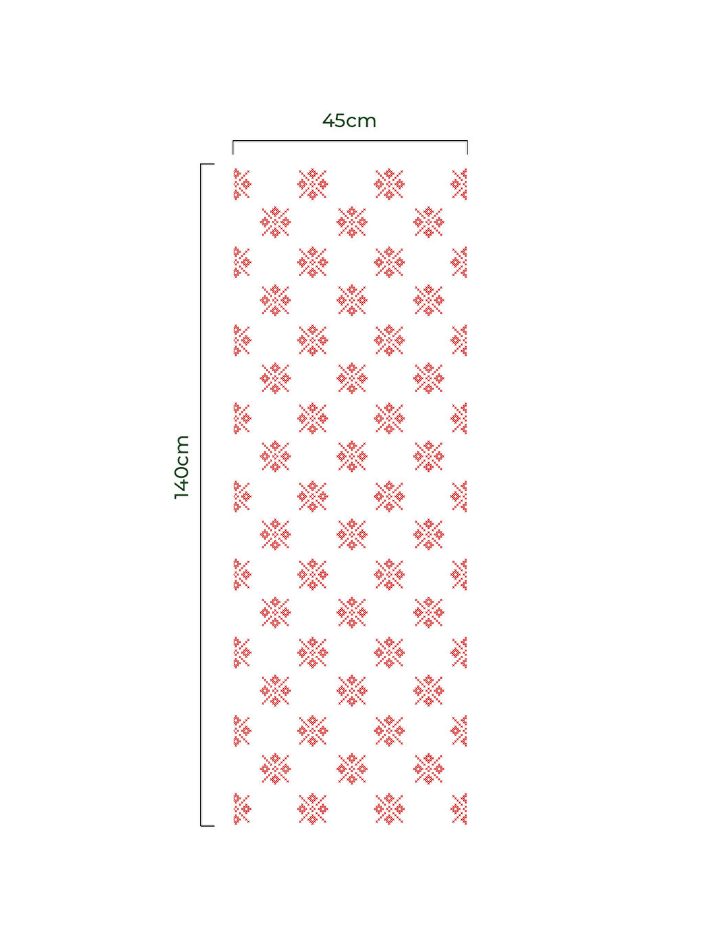 Loom Etamin Desenli Runner -Kırmızı/Beyaz-1