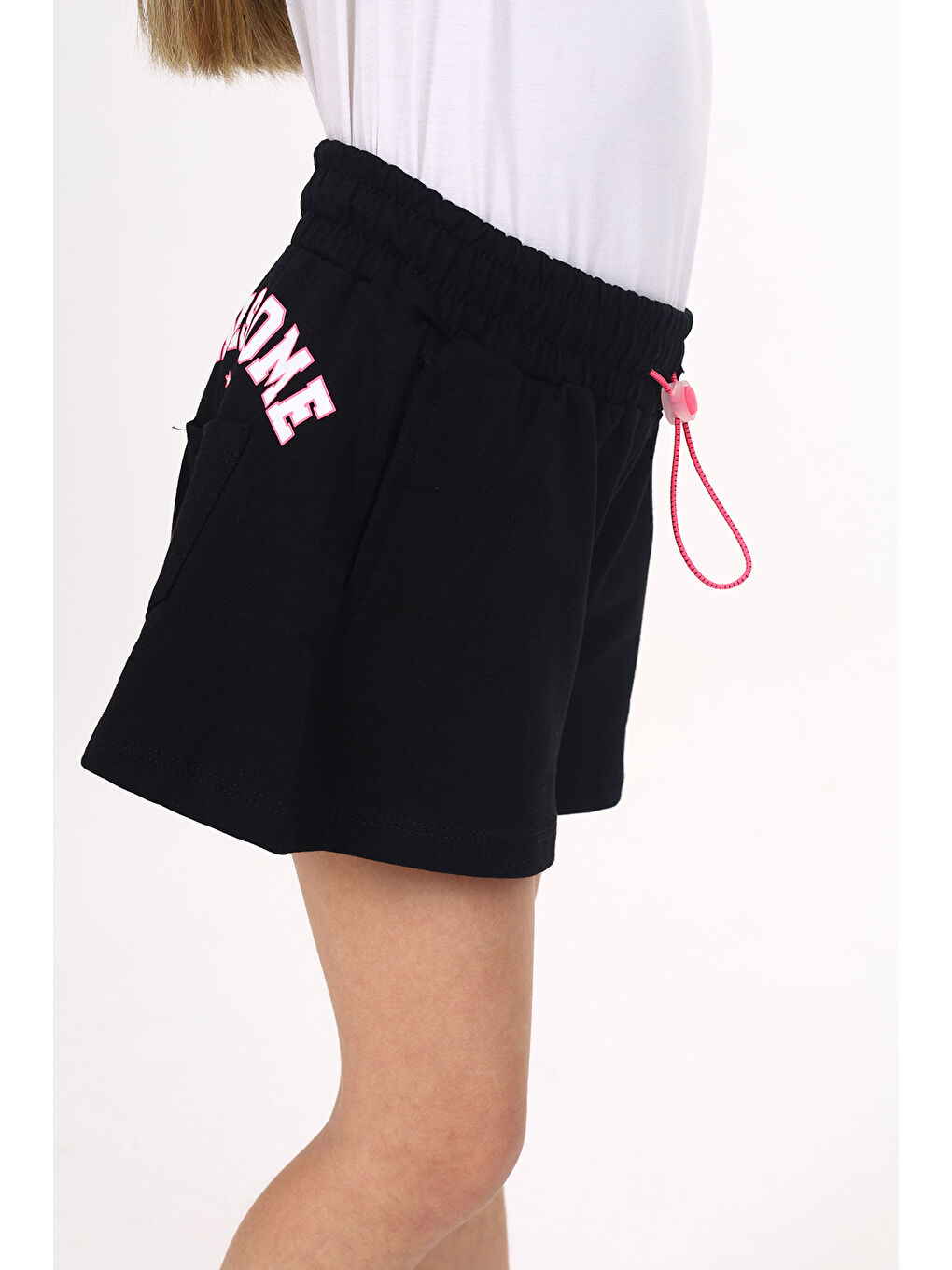 Siyah Kız Çocuk Şort-4