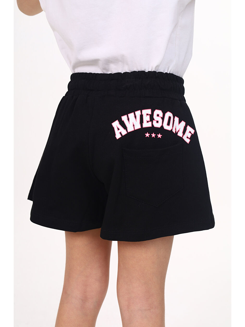 Siyah Kız Çocuk Şort-6