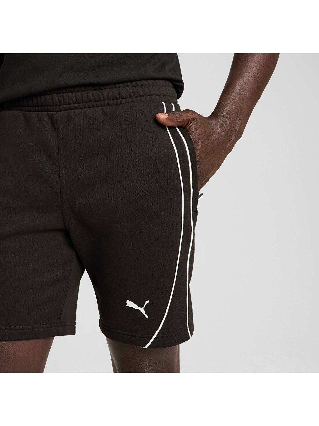 Siyah Scuderia Ferrari Race Erkek Şort-1