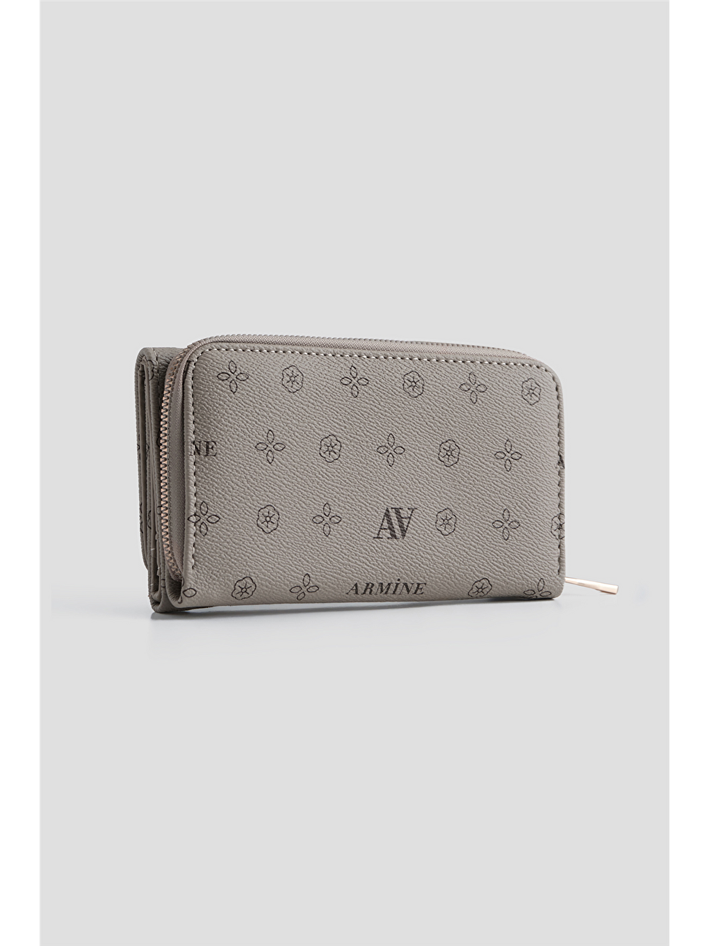 Bej Baskılı Cüzdan Vizon-1