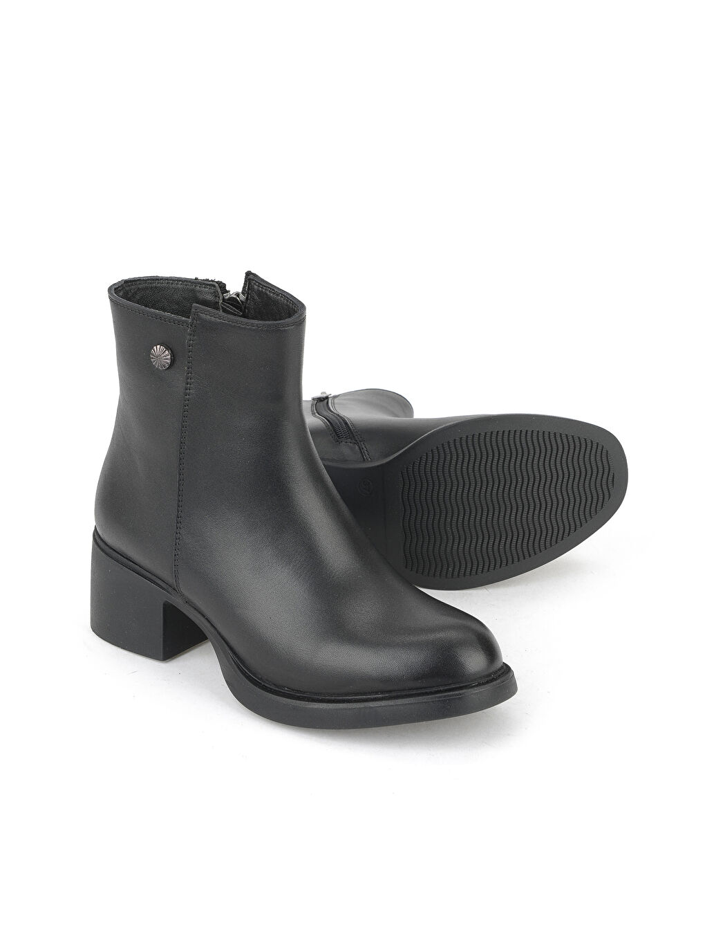 Kadın Hakiki Deri Bot 153359Z621 Siyah-3