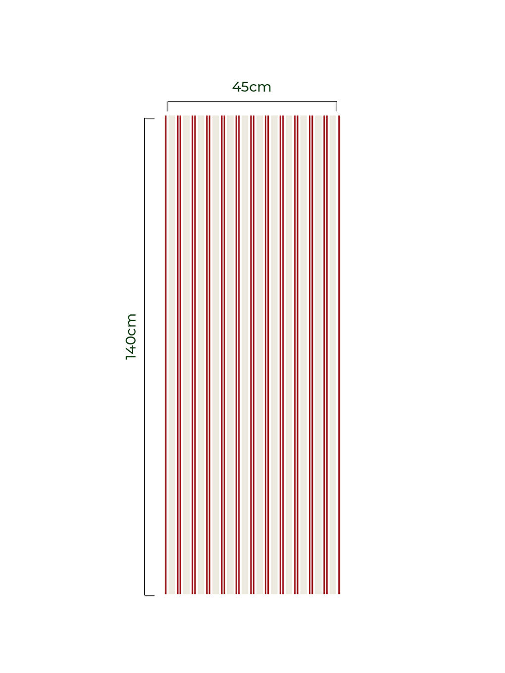 Relines Çubuk Desenli Runner - Kırmızı / Beyaz-1