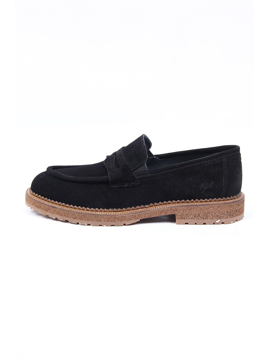 Siyah Süet Görünümlü Loafer Erkek Ayakkabı Kalın Taban Günlük Model-1