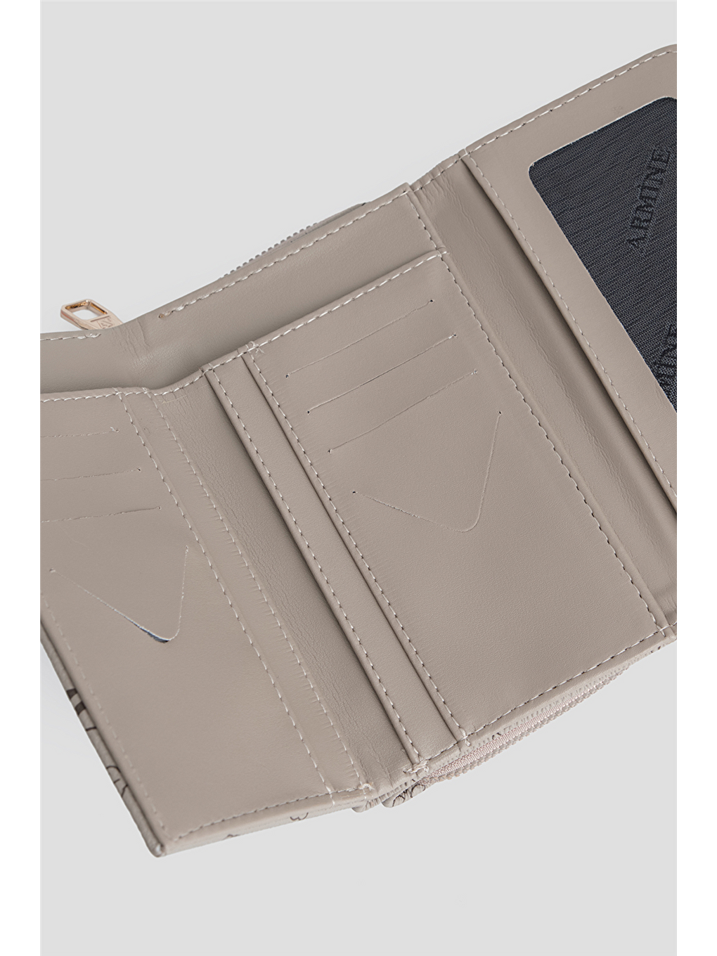 Bej Baskılı Cüzdan Vizon-2