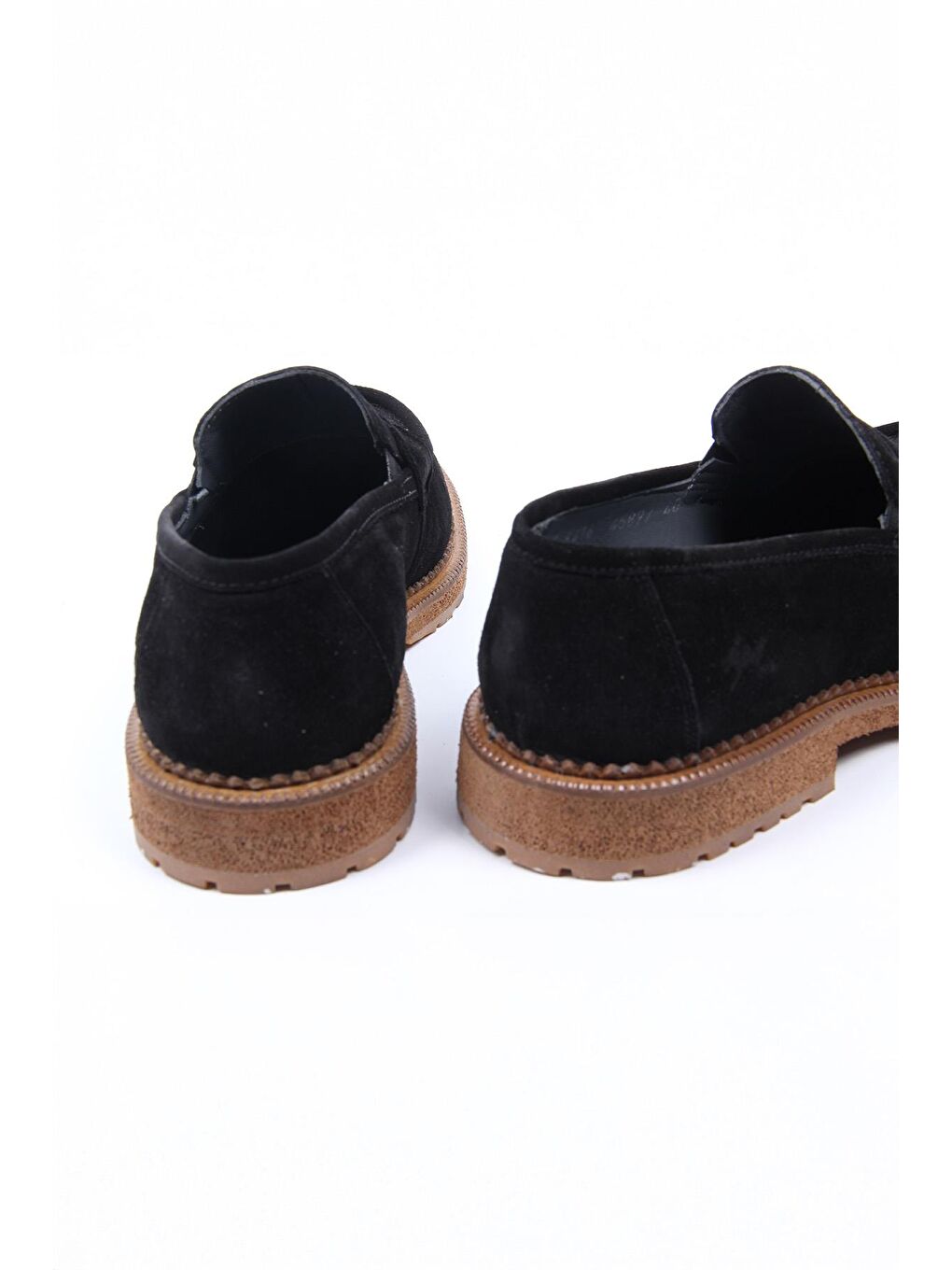 Siyah Süet Görünümlü Loafer Erkek Ayakkabı Kalın Taban Günlük Model-3