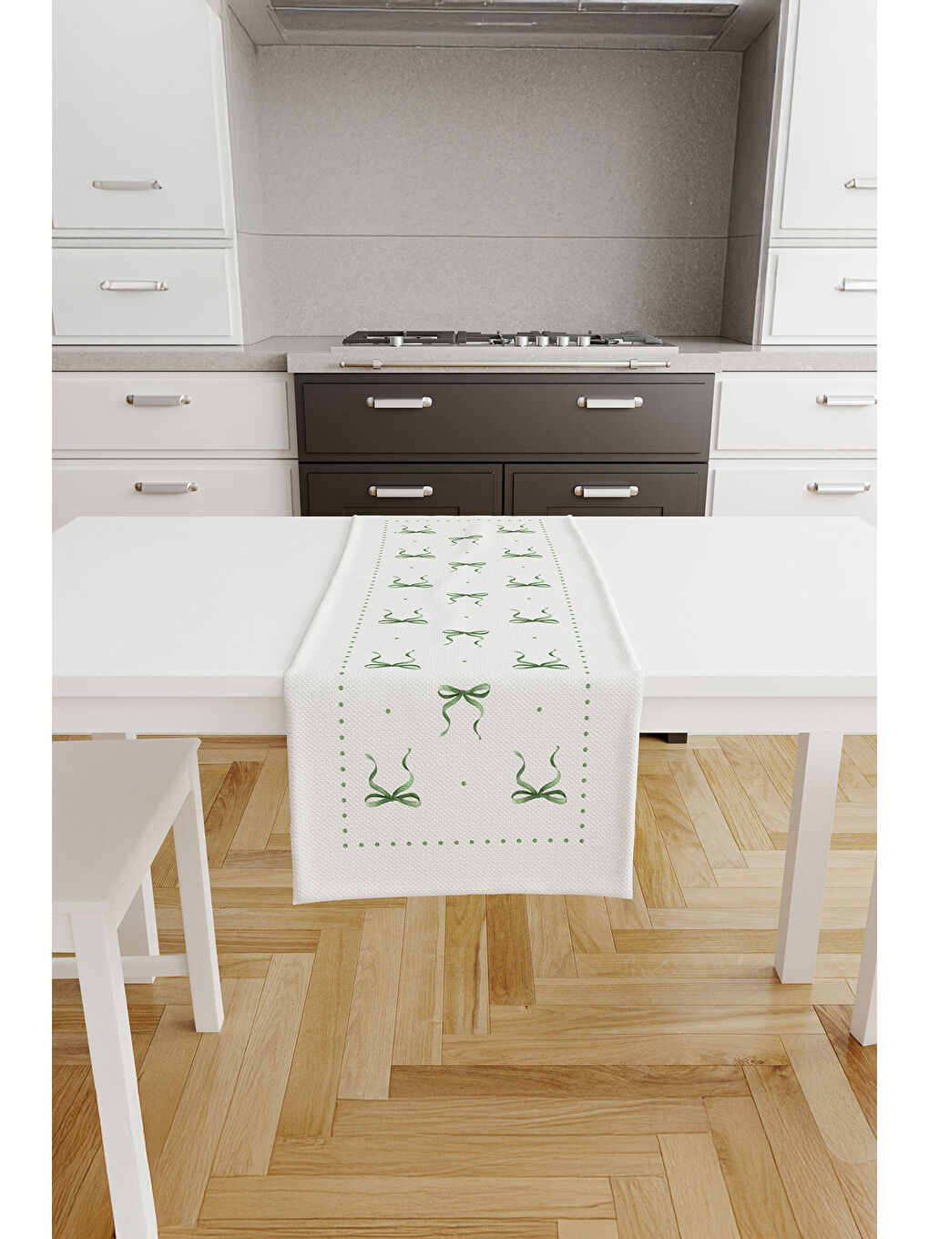 Fiore Fiyonk Desenli Runner - Yeşil / Beyaz