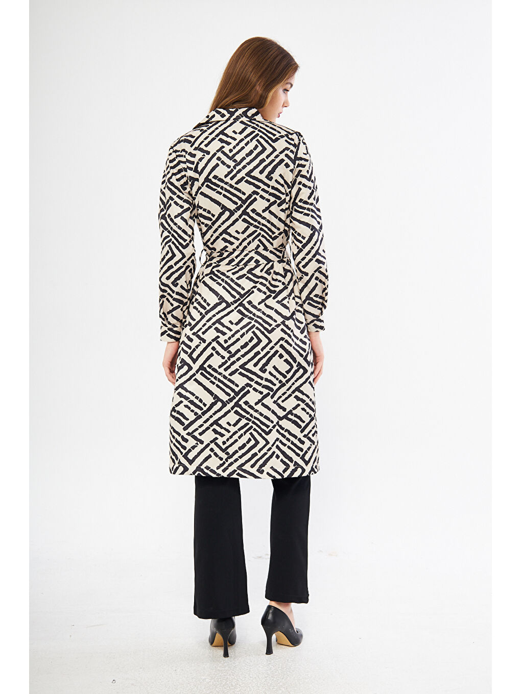 Ekru Astarsız Cepli Düğmeli Kuşaklı Yazlık Trenç-3