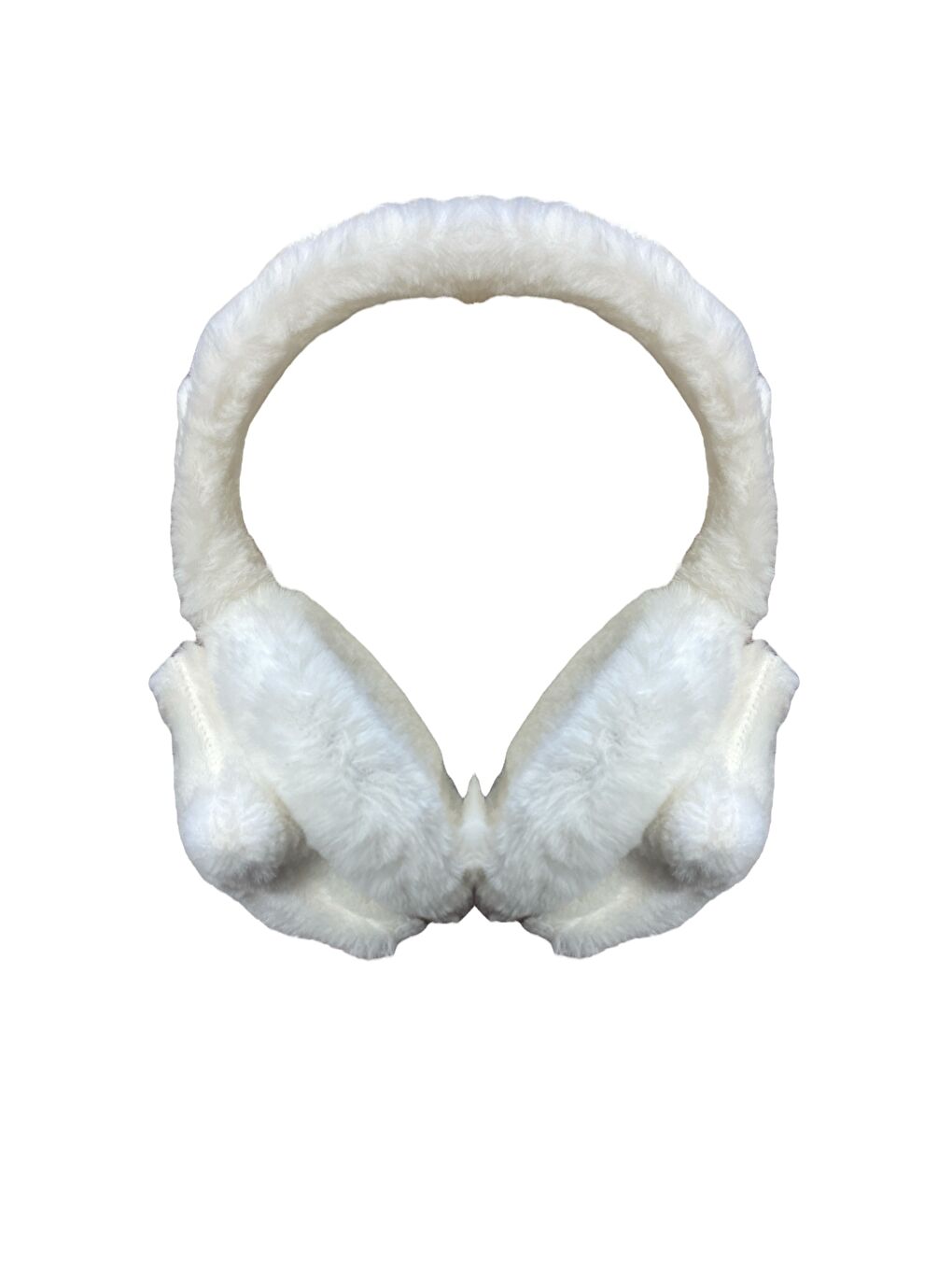 Çocuk Ekru 3D Yıldız Detaylı Pelüş Kışlık Kulaklık