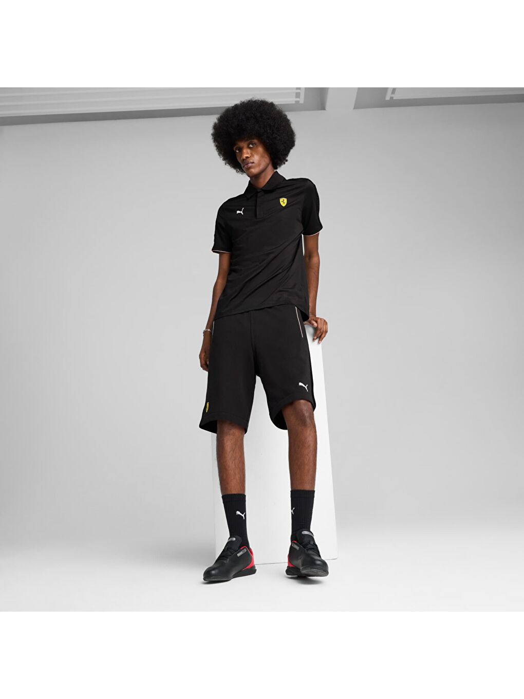 Siyah SCUDERIA FERRARI Race Erkek Şort-1