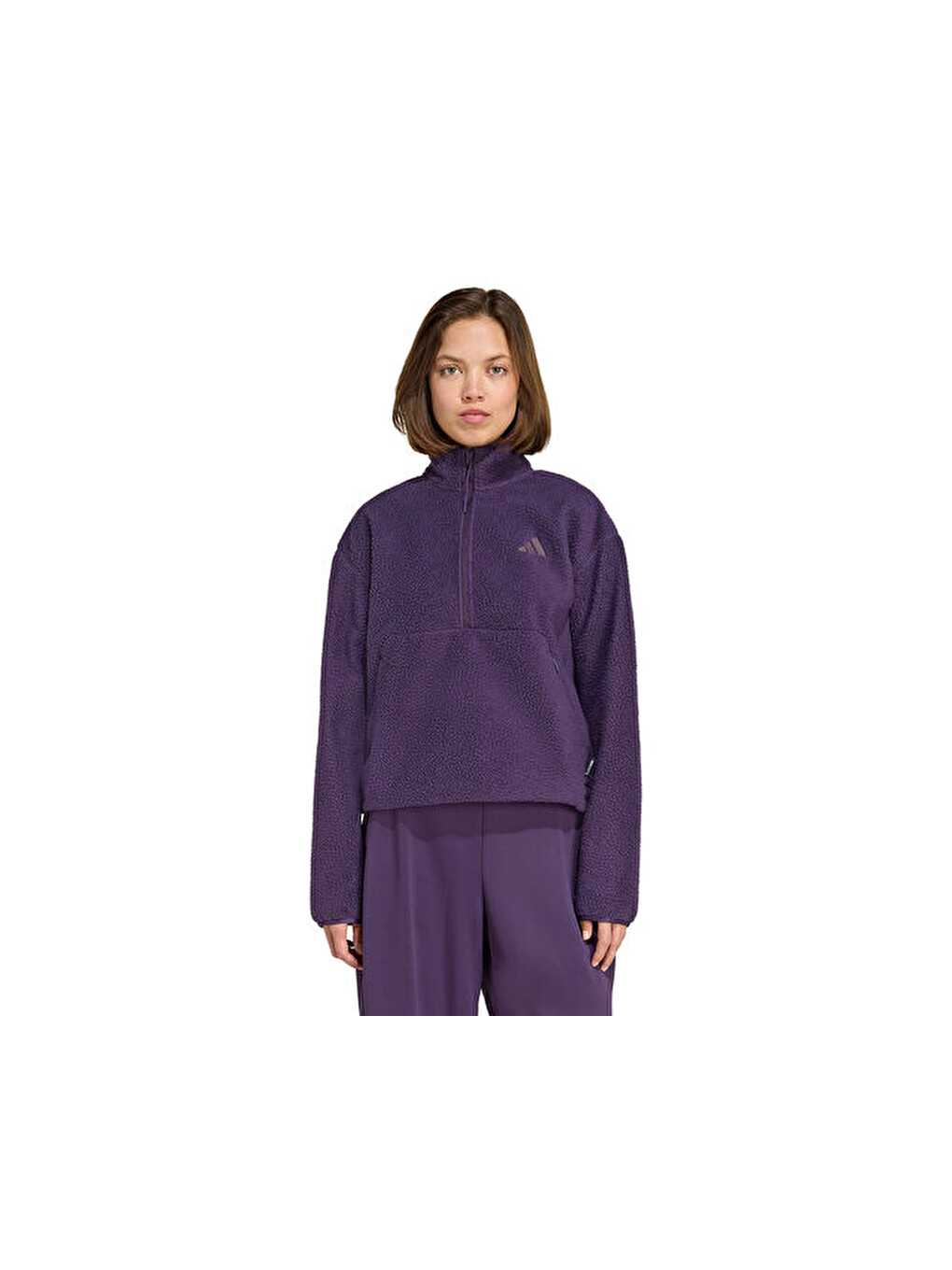 W Ct Fleece Hz Kadın Günlük Polar Sweatshirt Jv7137 Mor