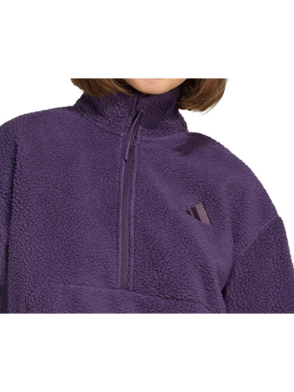 W Ct Fleece Hz Kadın Günlük Polar Sweatshirt Jv7137 Mor-5