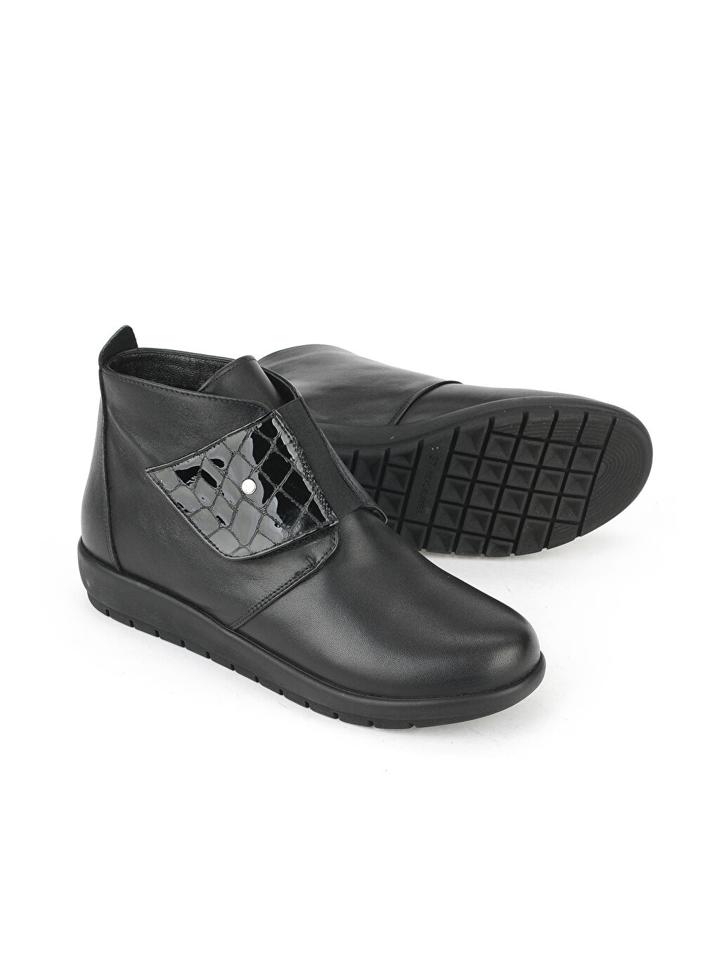 Kadın Hakiki Deri Konfor Bot 1531022Z7551 Siyah-3