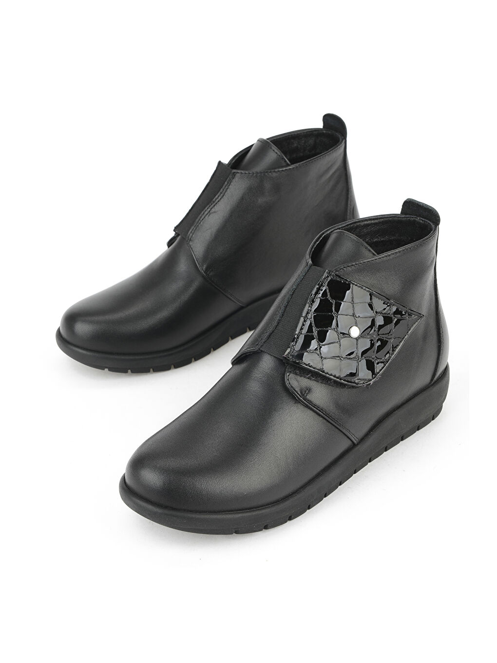 Kadın Hakiki Deri Konfor Bot 1531022Z7551 Siyah-4