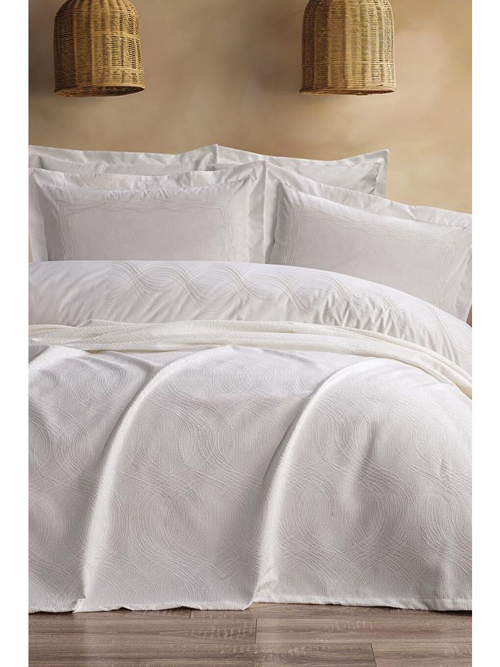 Ekru Aren Gelin Seti 7 Parça Krem