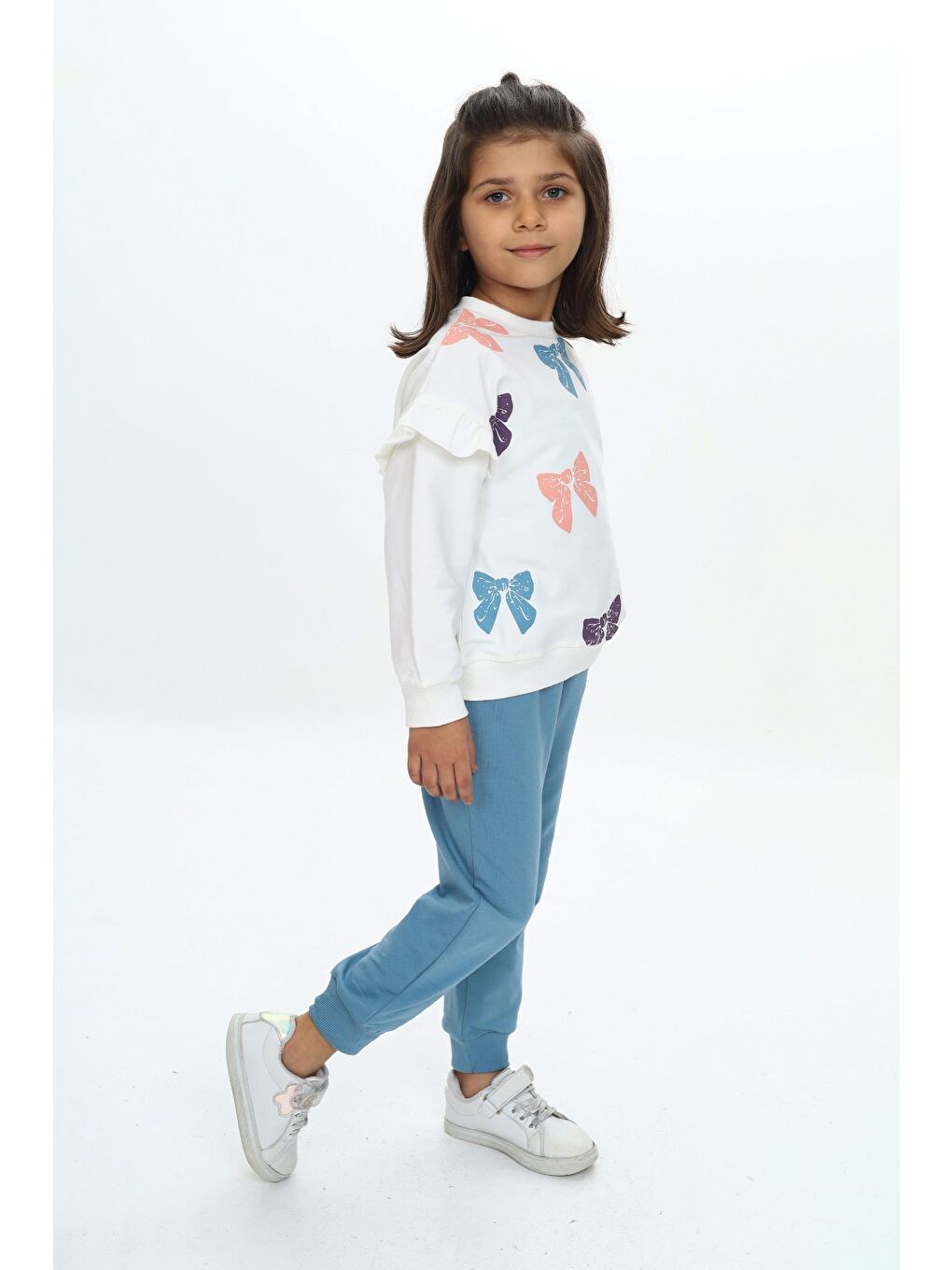 Mavi Kız Çocuk Baskılı Eşofman Takım-1