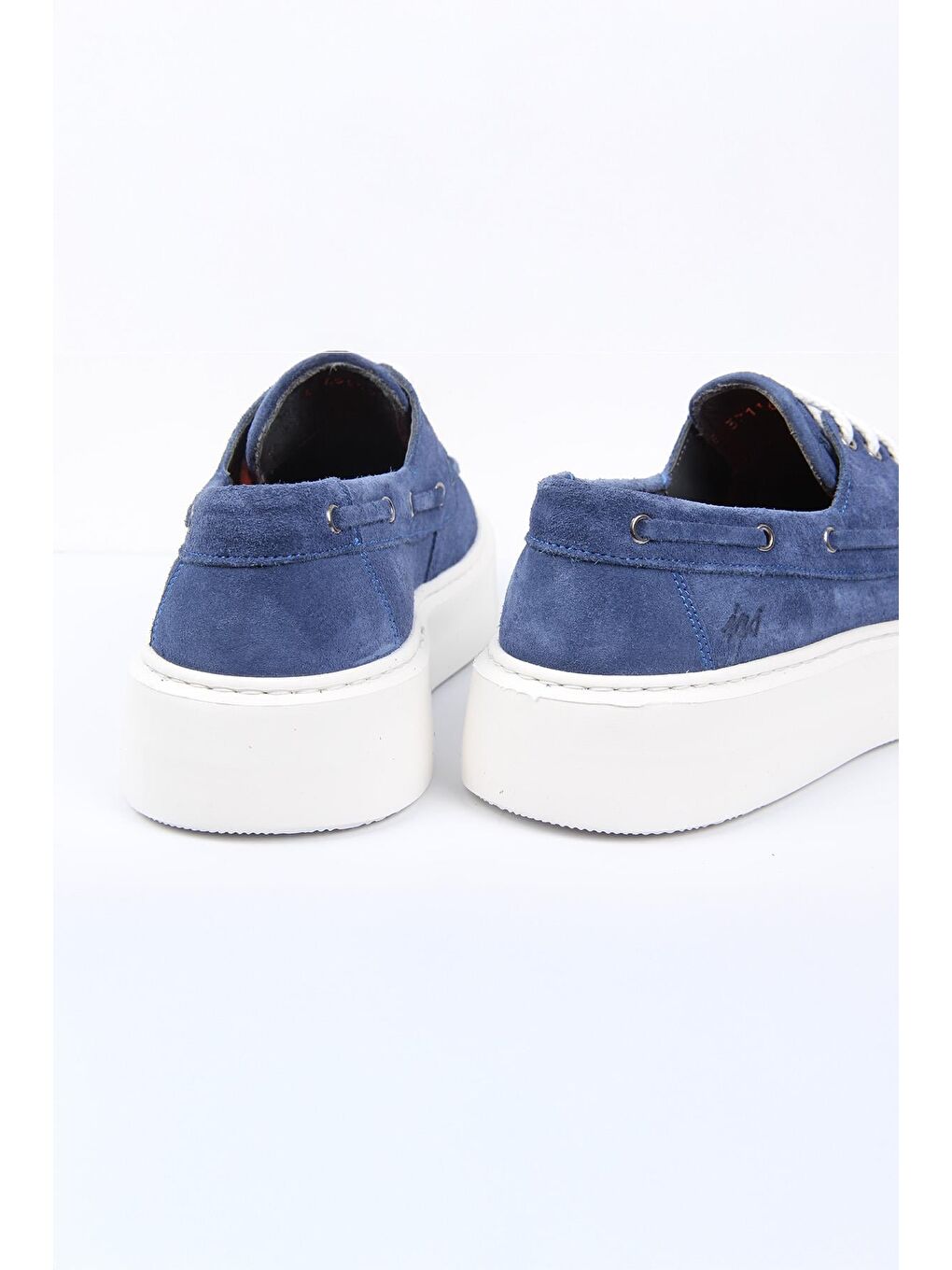 Mavi Süet Görünümlü Örgü Detaylı Erkek Sneaker Kalın Taban Günlük Model-3