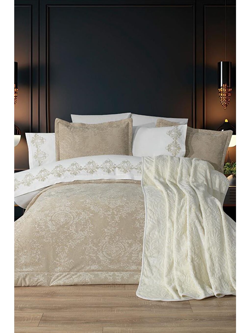 Arbor 10 Parça Battaniyeli Çeyiz Seti Bej