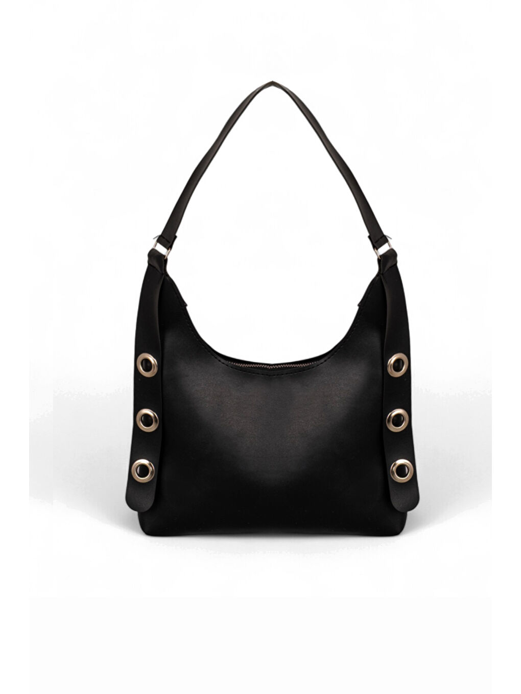 Kadın Siyah Tek Bölmeli Baget Kol ve Omuz Çantası