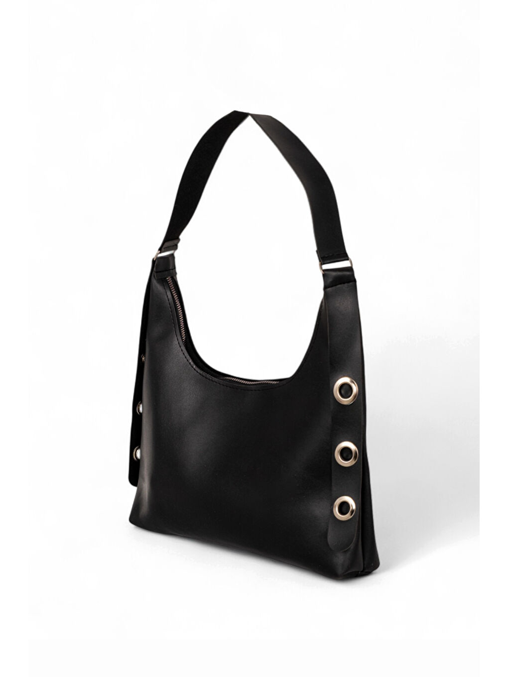 Kadın Siyah Tek Bölmeli Baget Kol ve Omuz Çantası-1