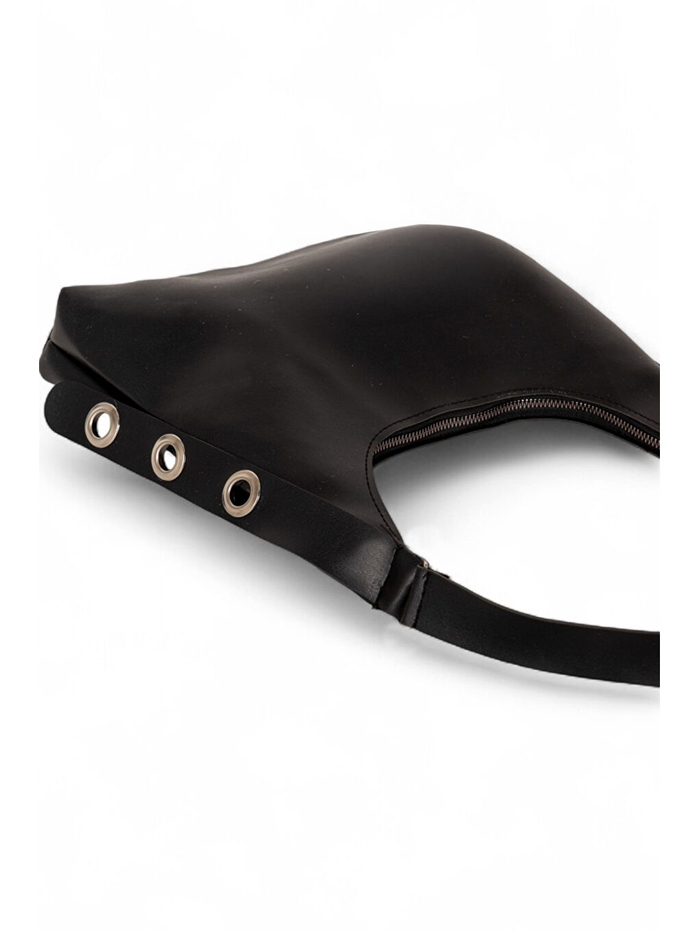 Kadın Siyah Tek Bölmeli Baget Kol ve Omuz Çantası-3