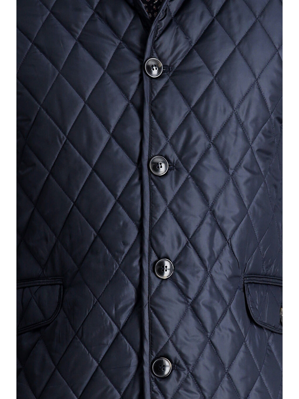 Lacivert Kapitone Mont-5