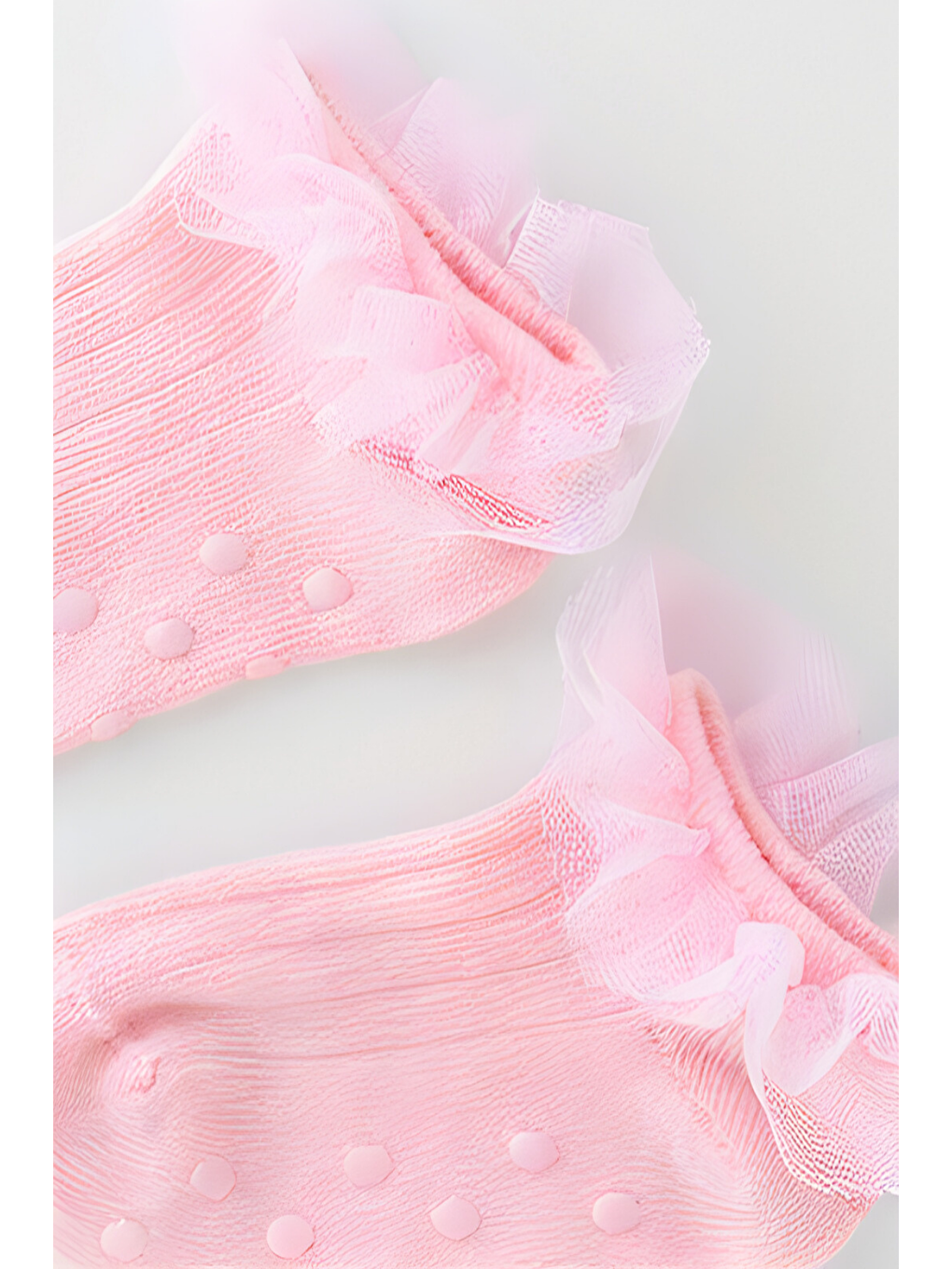 Kız Bebek Tül Aksesuarlı Step Çorap Pembe-1