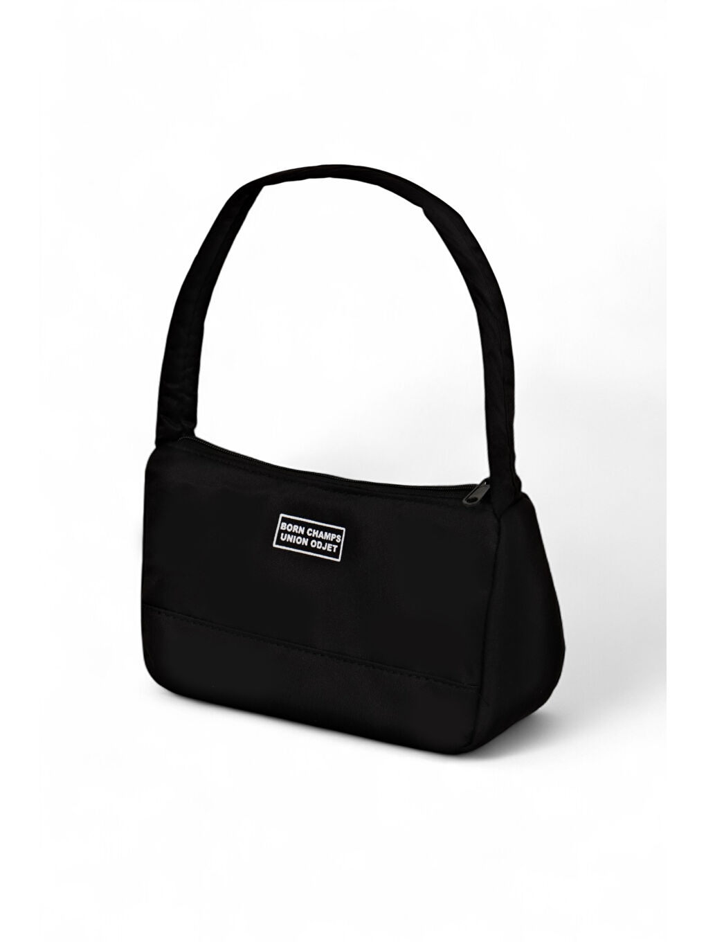 Kadın Siyah Önü Yazılı Baget El ve Omuz Çantası