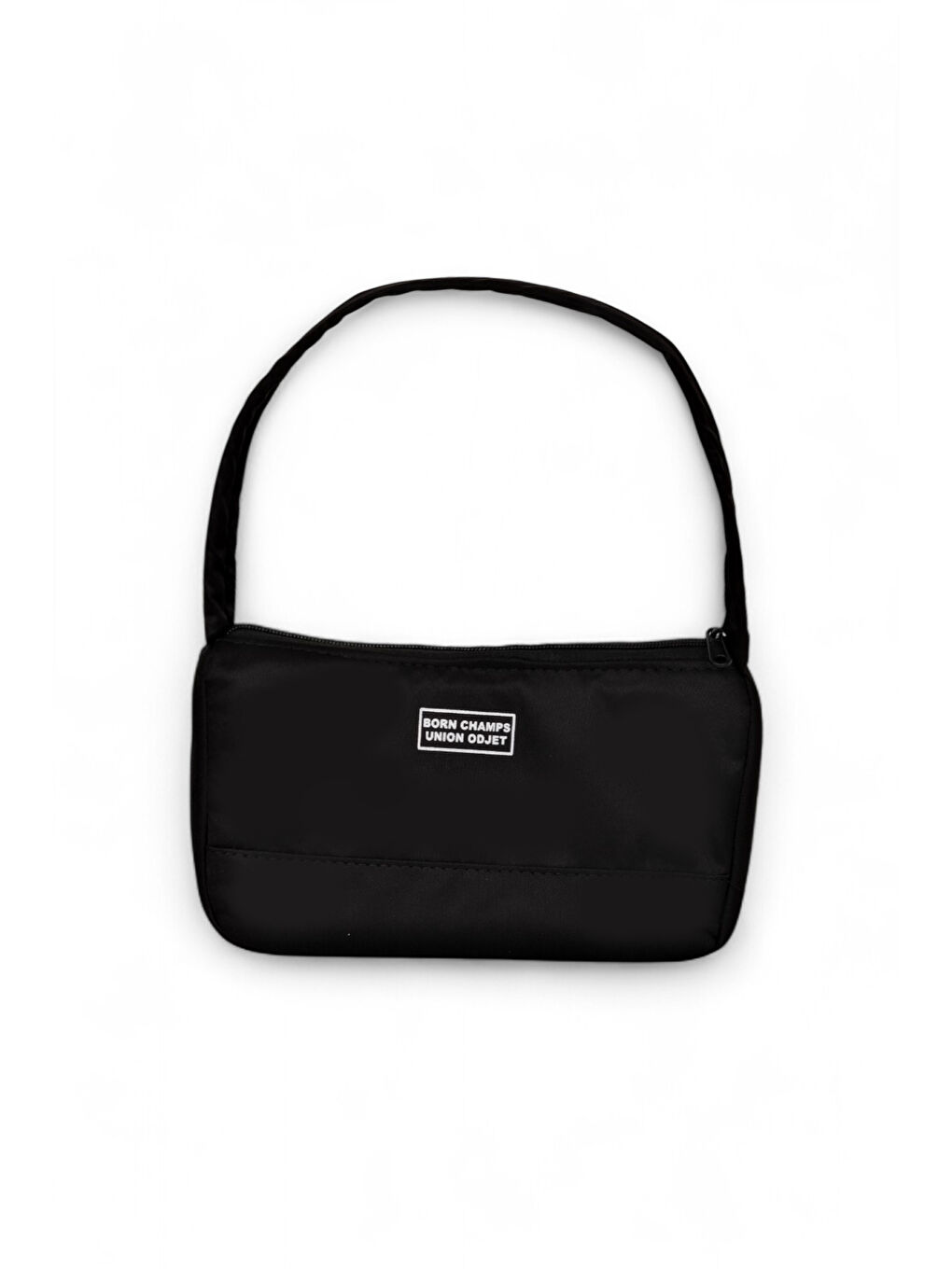 Kadın Siyah Önü Yazılı Baget El ve Omuz Çantası-1