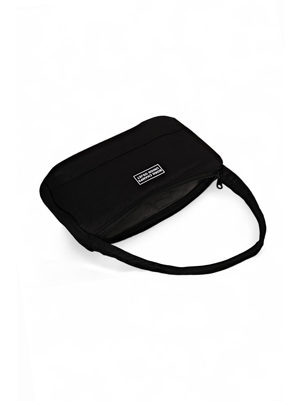 Kadın Siyah Önü Yazılı Baget El ve Omuz Çantası-3