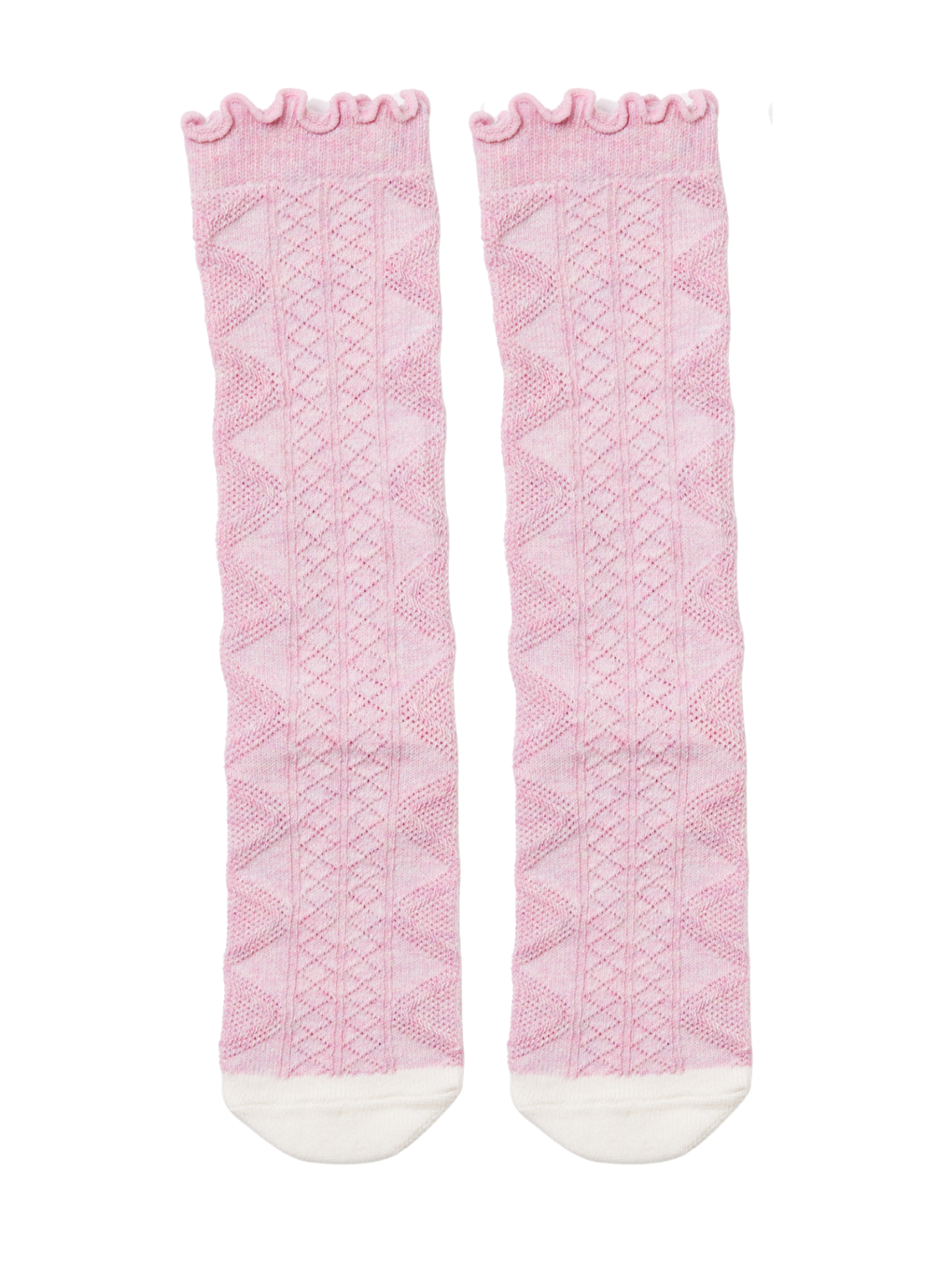 Kız Bebek Desenli Dizaltı Çorap Pembe