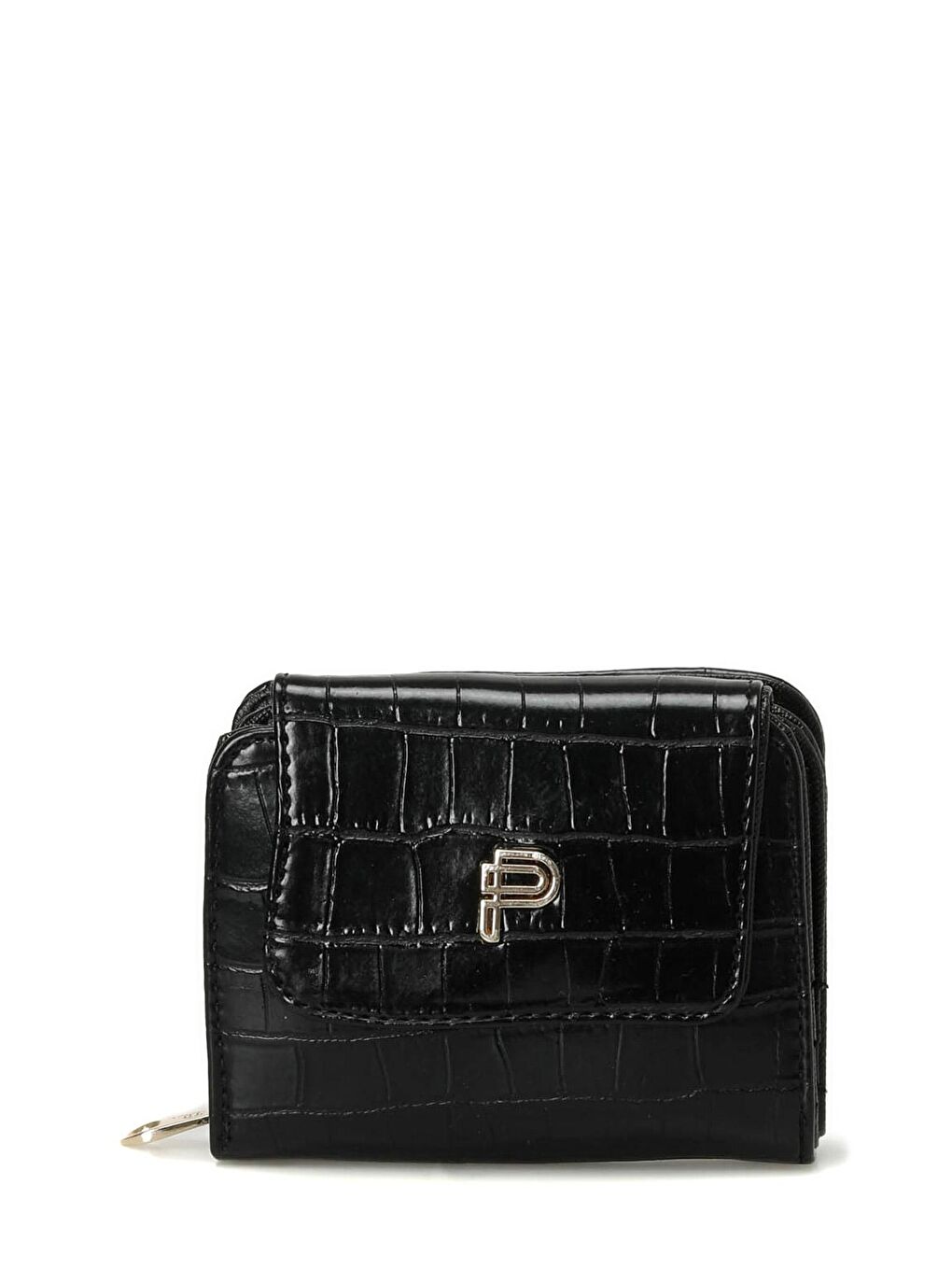 CROCO PATLI CZDN 4PR Siyah Kadın Cüzdan