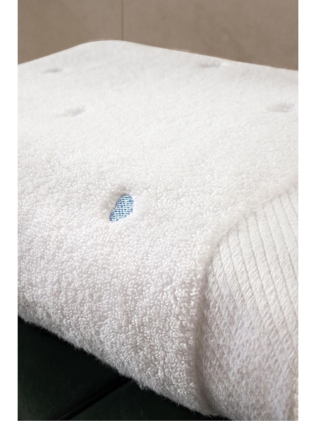 Love Serisi Nakışlı Micro Pamuk Banyo Havlu Seti Mavi-1