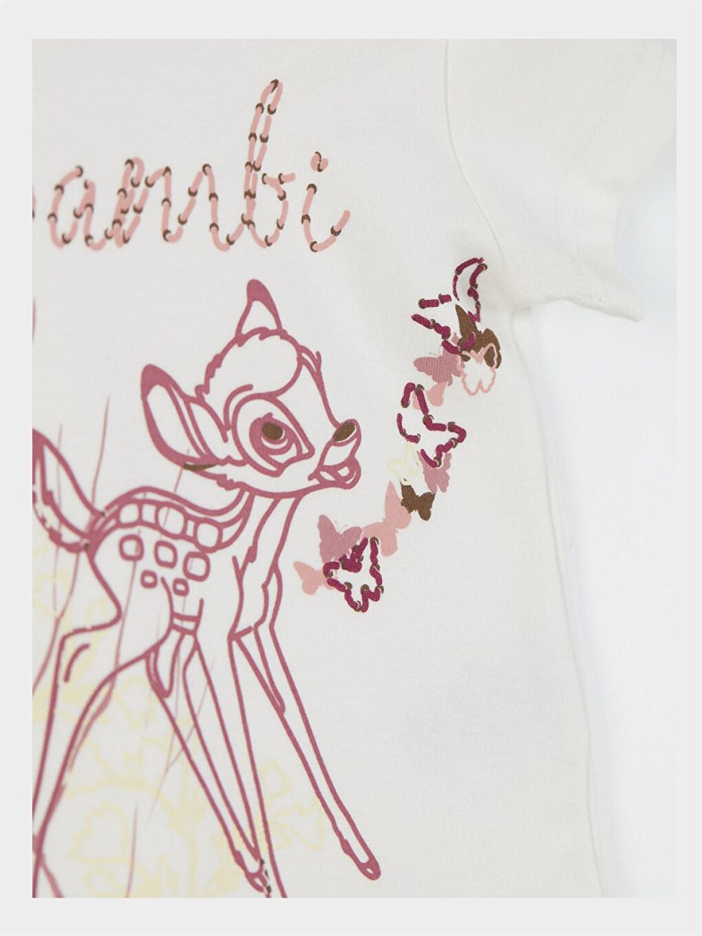 Ekru Bambi Lisanslı Kız Bebek Pijama Takımı 20825-1