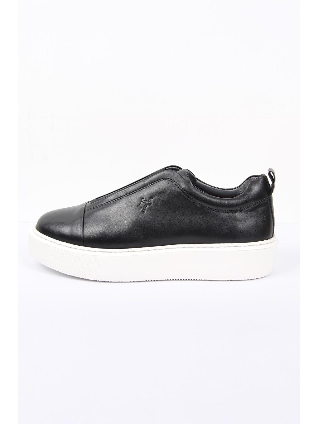 Siyah Slip-On Erkek Ayakkabı Bağcıksız Kalın Taban Günlük Model-1