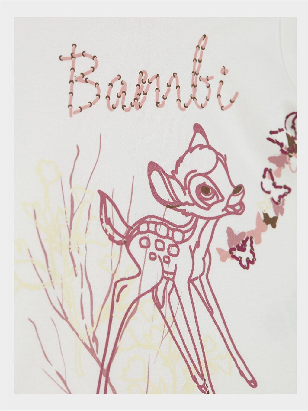 Ekru Bambi Lisanslı Kız Bebek Pijama Takımı 20825-2