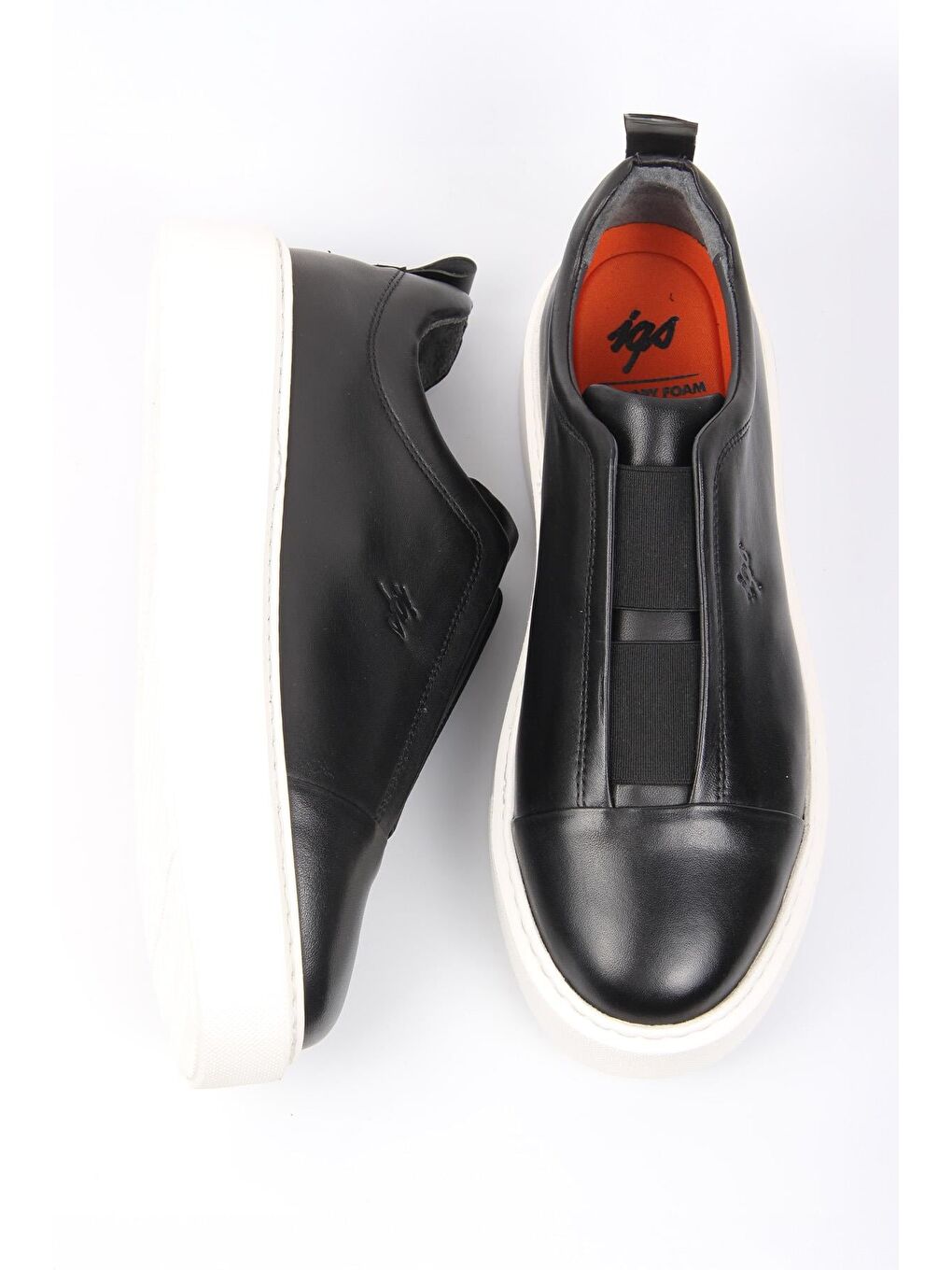 Siyah Slip-On Erkek Ayakkabı Bağcıksız Kalın Taban Günlük Model-2
