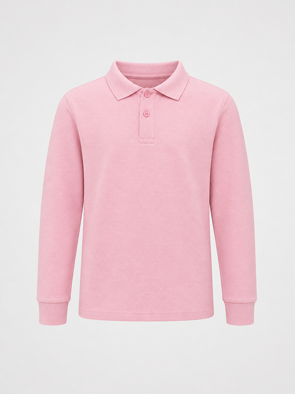 Pembe Kids Polo Yaka Basic Uzun Kollu Unisex Kız Çocuk Tişört-3