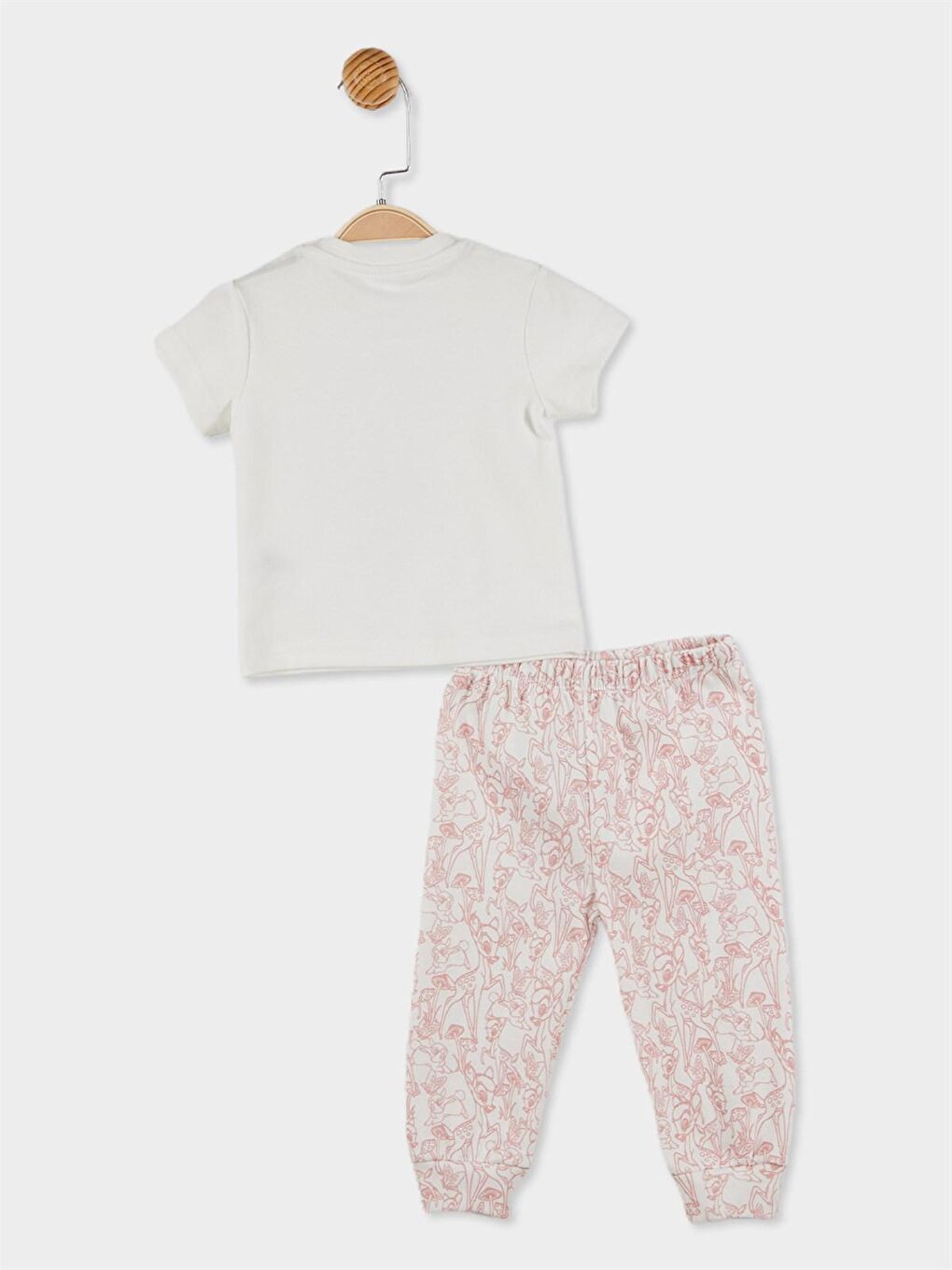 Ekru Bambi Lisanslı Kız Bebek Pijama Takımı 20825-4