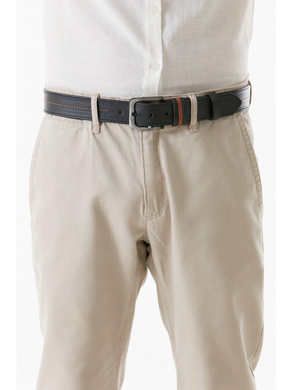 Sarı Klasik Suni Deri Kemer