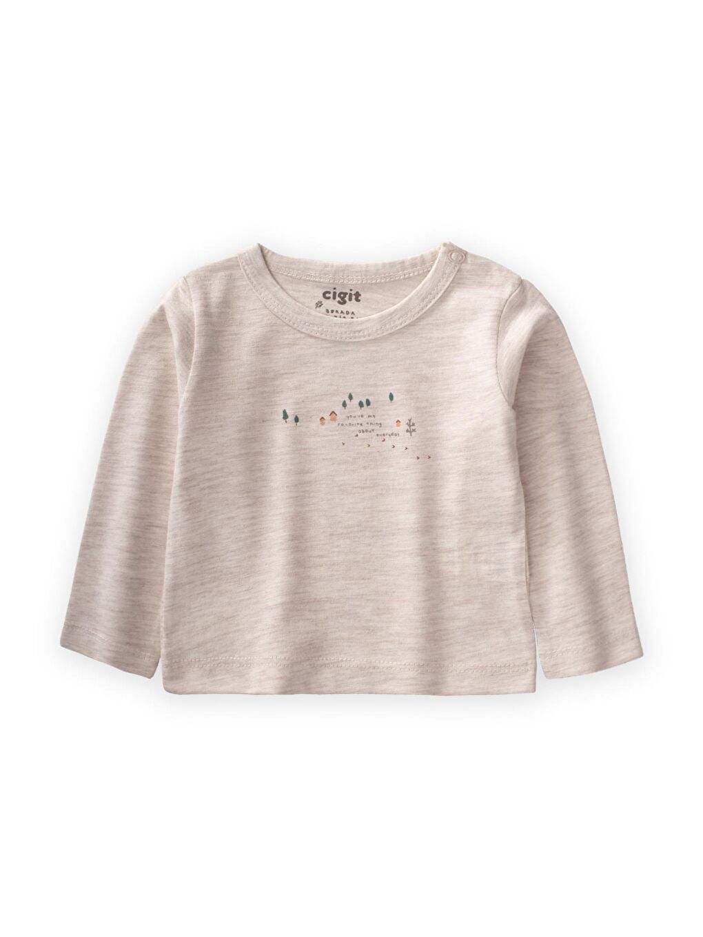 Baskılı Mevsimlik T-Shırt 0-4 Yaş Bej Melanj