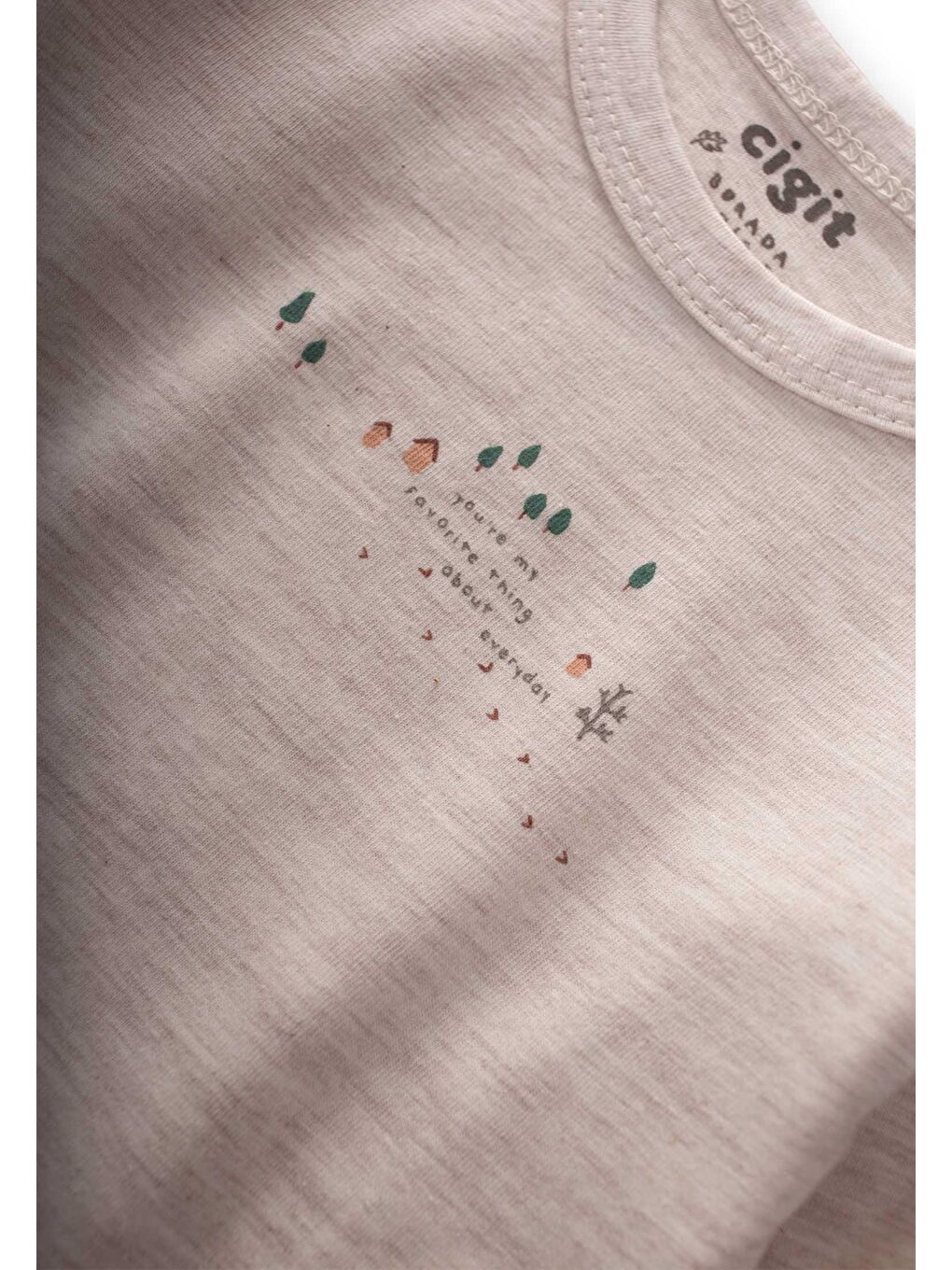 Baskılı Mevsimlik T-Shırt 0-4 Yaş Bej Melanj-2